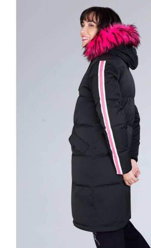 Soccx Dámská Zimní bunda s kapucí Black/neon magenta