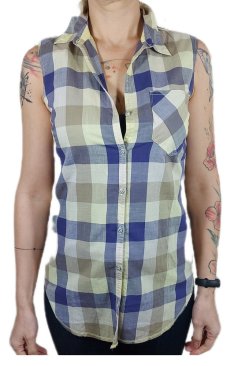 Mustang Damska koszula z krótkim rękawem Slv Check Blouse
