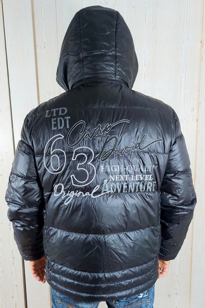 CAMP DAVID Pánska Bunda zimná s Kapucňou HW 22 Black