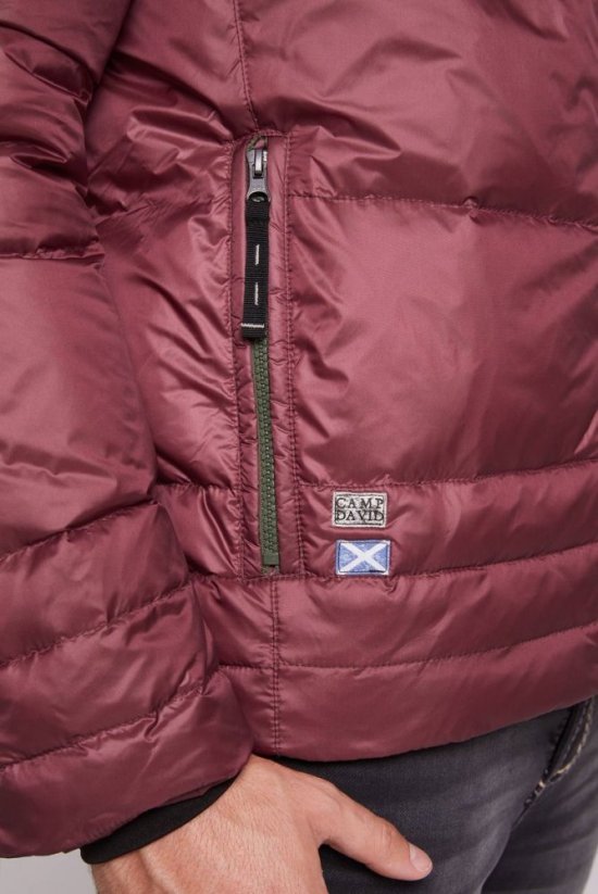 CAMP DAVID Pánska Bunda zimná s Kapucňou DARK RED