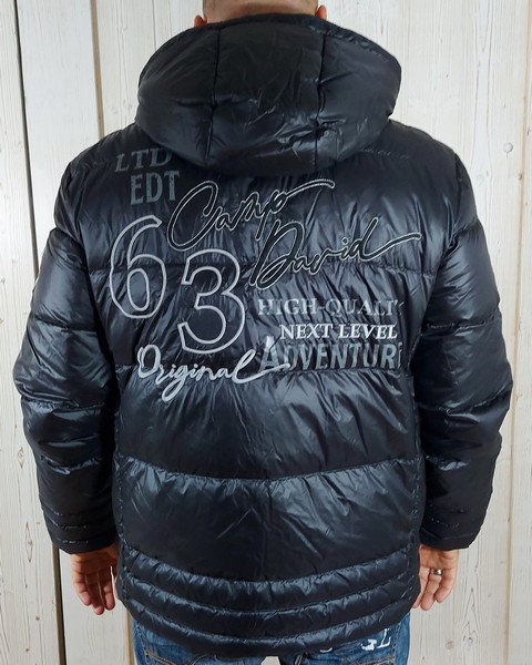 CAMP DAVID Pánska Bunda zimná s Kapucňou HW 22 Black
