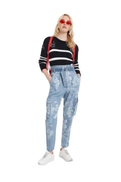 Desigual Dámske nohavice ALBIWON DENIM TROUSERS