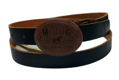 Mustang KOŽENÝ UNISEXOVÝ OPASOK Leather Buckle Belt