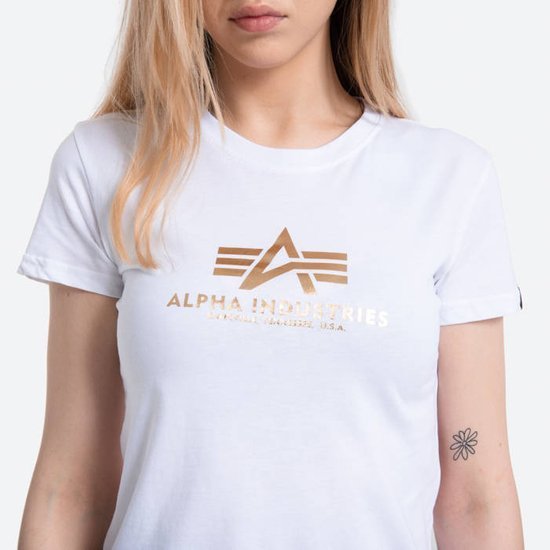 Alpha Industries Damska koszulka z krótkim rękawem New Basic T Wmn Foil Print FP