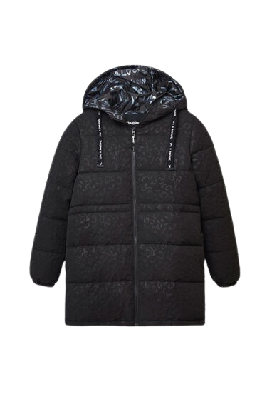 Desigual Dámska bunda Abrigo acolchado - Farba: Čierna, Veľkosť: M, Typ: Zimná bunda