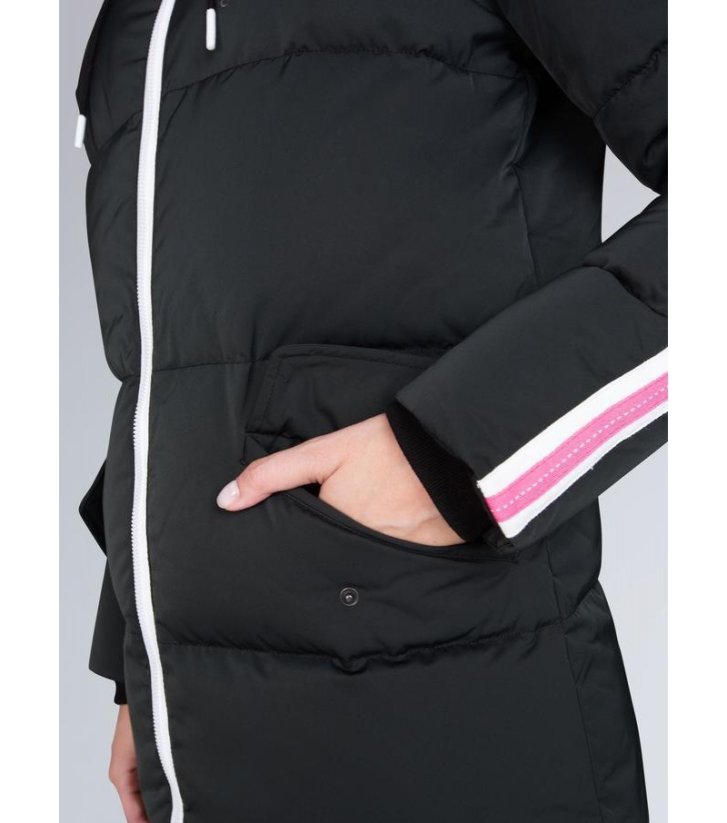 Soccx Dámská Zimní bunda s kapucí Black/neon magenta
