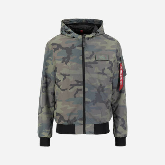 Alpha Industries MA-1 LW Hooded Refl. Camo Pánska bunda