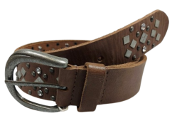 TOM TAILOR  SKÓRZANY PASEK UNISEX STUD