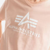 Alpha Industries Basic V-Neck Tee - Farba: Ružová, Veľkosť: S