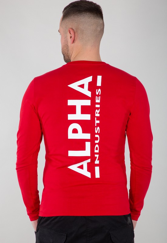 Alpha Industries Pánské Triko s dlouhým rukávem Back Print Heavy LS