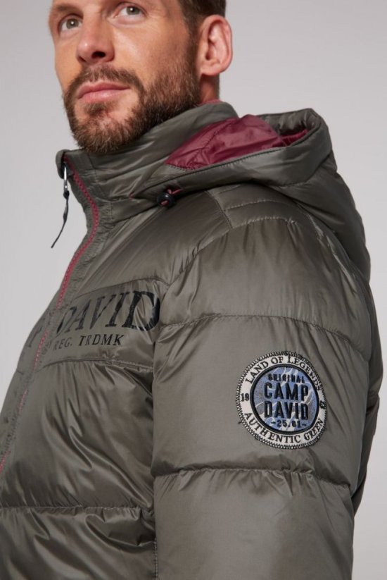 CAMP DAVID Pánska Bunda zimná s Kapucňou MEDIUM KHAKI