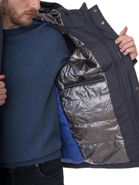 CAMP DAVID Pánska Bunda zimná s Kapucňou BLUE