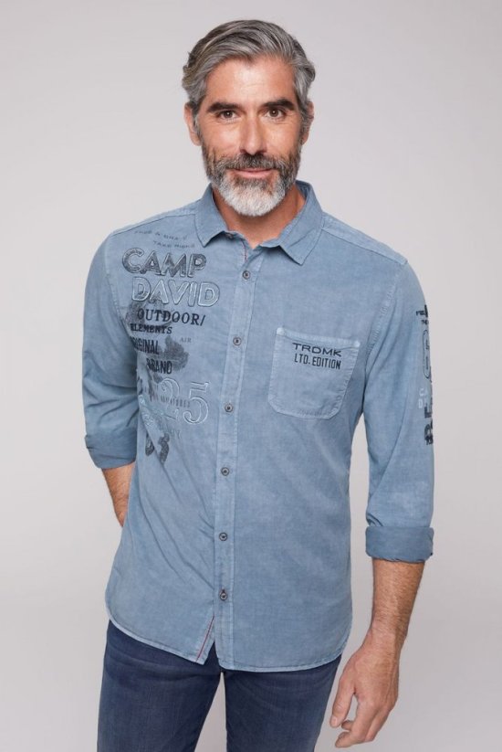CAMP DAVID Pánska košeľa s dlhým rukávom