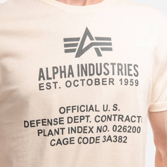 Alpha Industries ALPHA FUNDAMENTAL T tričko pánske - Farba: Béžová, Veľkosť: 2XL