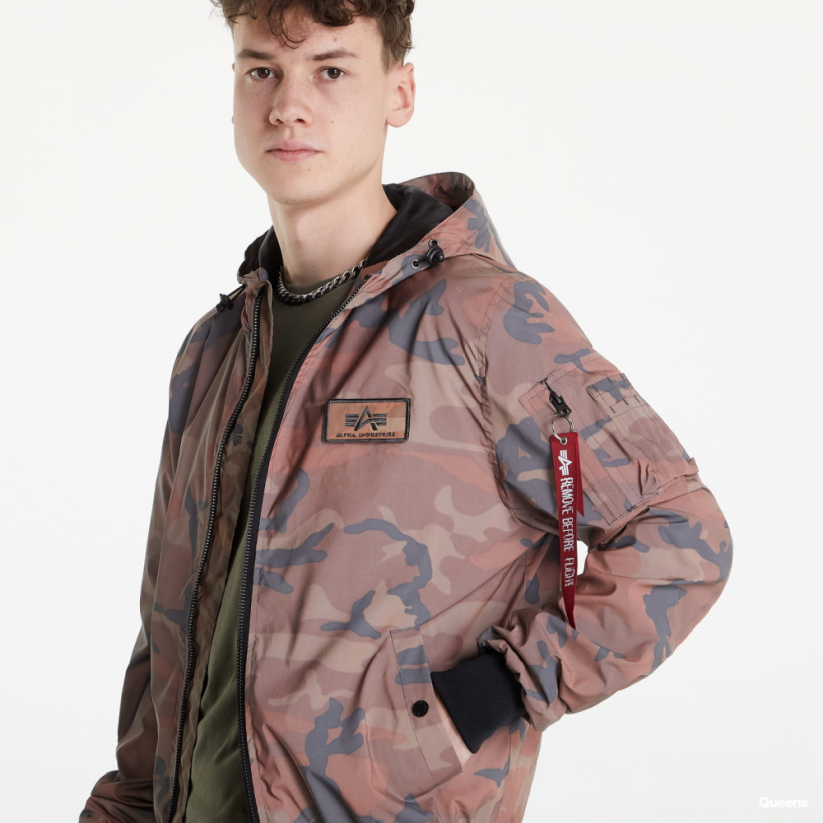 Alpha Industries MA-1 LW Hooded Refl. Camo Pánská bunda