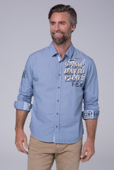 CAMP DAVID Pánská košile s dlouhým rukávem