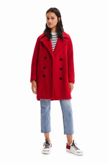 Desigual Dámsky Kabát CHAQ-LONDON - Barva: Červená, Velikost: M, Typ: Kabát