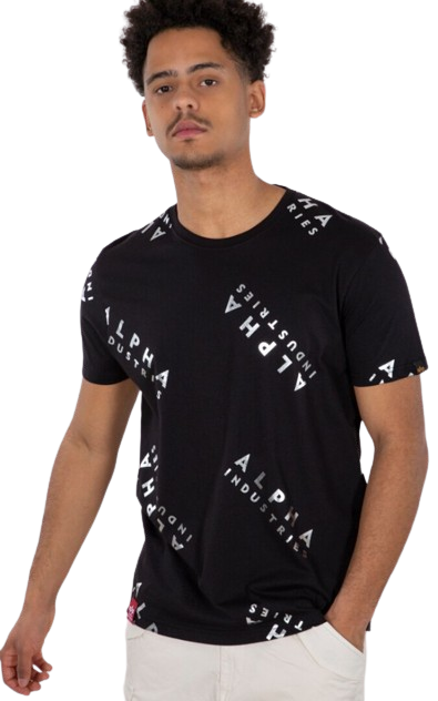 Alpha Industries Męski T-shirt z krótkim rękawem AOP Foil Print