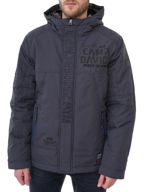 CAMP DAVID Pánska Bunda zimná s Kapucňou BLUE