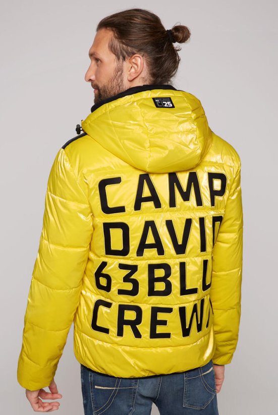 CAMP DAVID Pánska Bunda zimná s Kapucňou YELLOW SUN